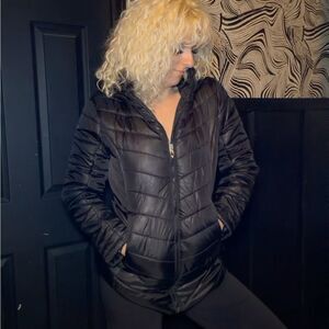 Black Spyder Puffer Coat Jacket Size XL Youth/Small Adult